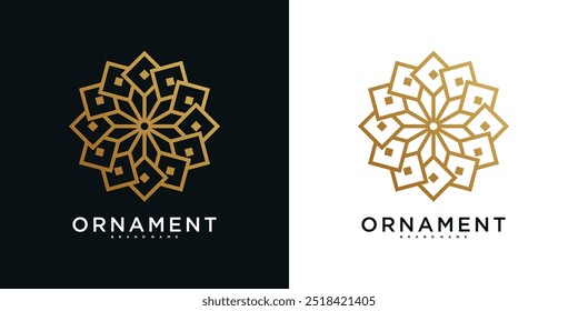 Floral ornament logo design, Abstrack beauty flower. Premium Vector