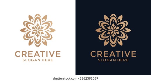 Floral ornament logo design abstract