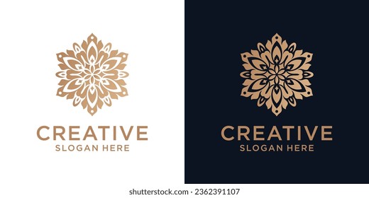 Floral ornament logo design abstract