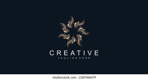 Floral ornament logo and icon Premium Vector