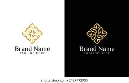 Floral ornament logo and icon set. Abstract beauty flower logo design collection. Flower logo for elegant brabd