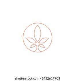 Floral ornament logo and icon set. Abstract beauty flower logo design collection.