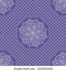 Floral ornament. Modern geometric pattern. Seamless vector illustration. Texture for wallpaper, invitation, decor, fabric. Vector illustration