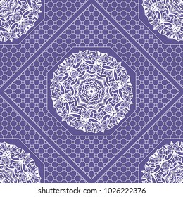 Floral ornament. Modern geometric pattern. Seamless vector illustration. Texture for wallpaper, invitation, decor, fabric. Vector illustration