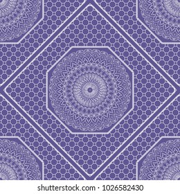 Floral ornament. Modern geometric pattern. Seamless vector illustration. Texture for wallpaper, invitation, decor, fabric. Vector illustration