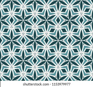 Ornamento floral. patrón geométrico moderno. Ilustración vectorial sin costuras. para diseño de interiores, impresión, Fondo de pantalla, patrón de relleno.