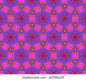 floral ornament. modern geometric pattern. Seamless vector illustration. for interior design, printing, wallpaper, fill pattern. blue, red, color