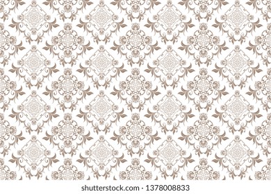 Floral ornament on background. Trendy wallpaper, great design for any purposes. Seamless wallpaper pattern. Cute vector illustration