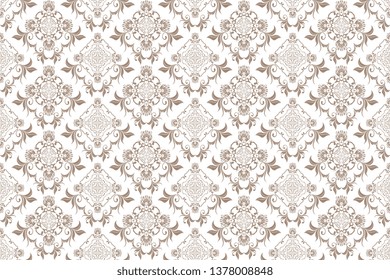 Floral ornament on background. Trendy wallpaper, great design for any purposes. Seamless wallpaper pattern. Cute vector illustration