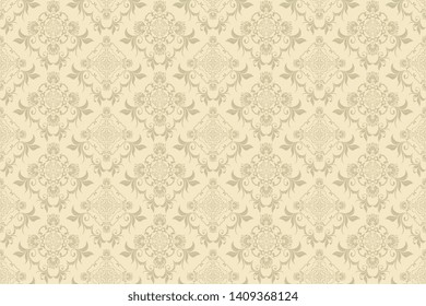 Floral ornament on background. Trendy wallpaper, great design for any purposes. Seamless wallpaper pattern. Cute vector illustration