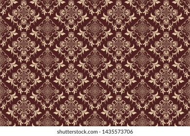Floral ornament on background. Trendy wallpaper, great design for any purposes. Seamless wallpaper pattern. Cute vector illustration