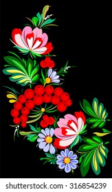 floral ornament on a black background