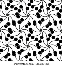 Floral ornament on a white background in seamless pattern