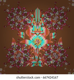 Floral ornament ornamental pattern. Round texture in Vector illustration.