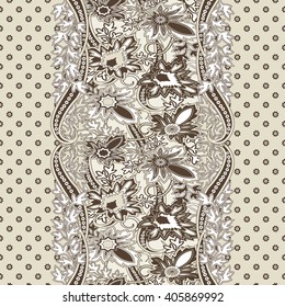 Floral ornament with paisley. Luxury style background with oriental motifs. Vector illustration