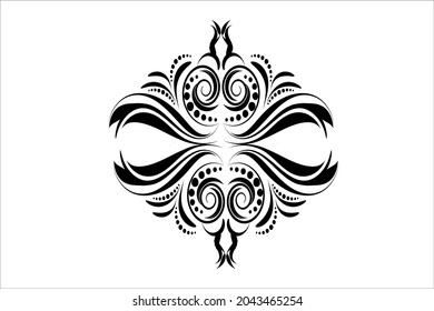 Floral ornament pattern, Baroque, damask Ornament for fabric, wallpaper,  vector background, black and white ornaments.