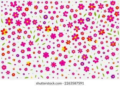 floral ornament pattern in colorful flat design for gift wrapping, vector stock