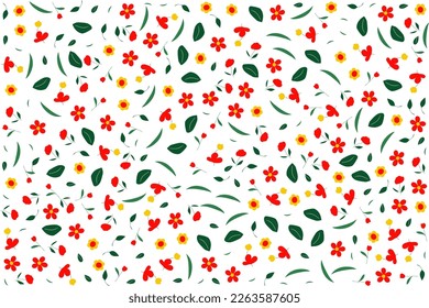 floral ornament pattern in colorful flat design for gift wrapping, vector stock