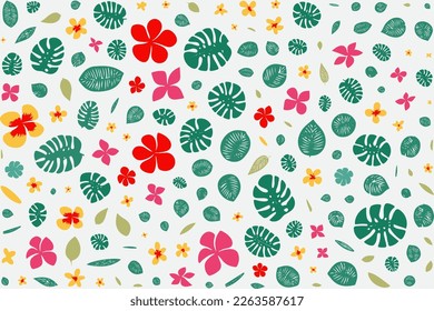 floral ornament pattern in colorful flat design for gift wrapping, vector stock