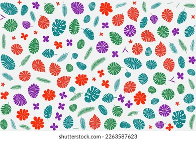 patrón de ornamento floral en diseño plano colorido para envoltura de regalo, material vectorial