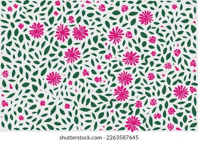 blumengeschmückte Muster in buntem Flachdesign für Geschenkverpackungen, Vektorstock