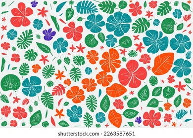 floral ornament pattern in colorful flat design for gift wrapping, vector stock