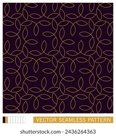 Floral ornament of petals. Linear design. Seamless pattern. Vector graphics