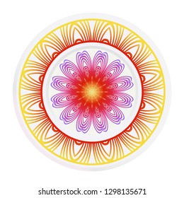 floral ornament plate for wall desight. vector illustration.