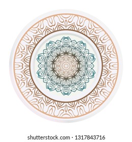 floral ornament plate for wall desight. vector illustration.