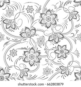 Floral ornament for printing design, vector illustration