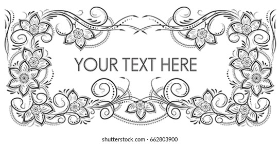 Floral ornament for printing design, vector illustration
