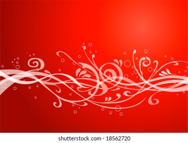 floral ornament in red
