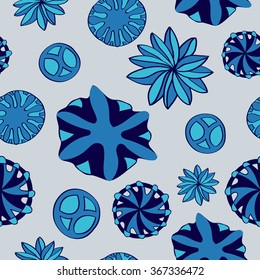 floral ornament seamles vector hand-drawn pattern