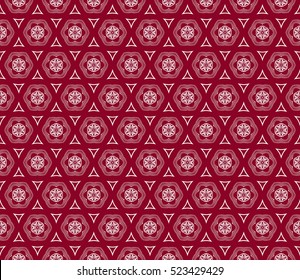 Floral ornament. seamless geometric pattern. Vector illustration. For fashion design, wallpaper, invitation. silver on red Color