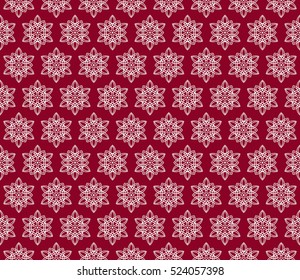 Floral ornament. seamless geometric pattern. Vector illustration. For fashion design, wallpaper, invitation. silver on red Color