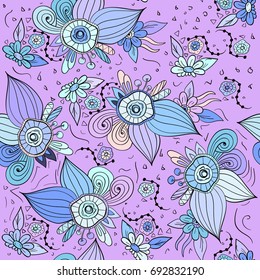Floral ornament. Seamless pattern background.For your design, packing paper, greeting card