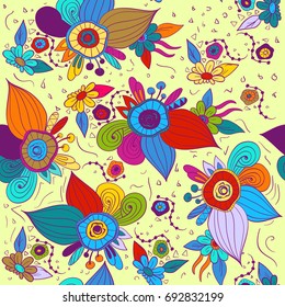 Floral ornament. Seamless pattern background.For your design, packing paper, greeting card