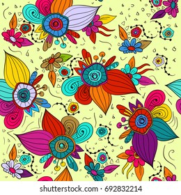 Floral ornament. Seamless pattern background.For your design, packing paper, greeting card