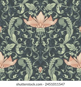Floral ornament. Seamless floral pattern. Classic background.