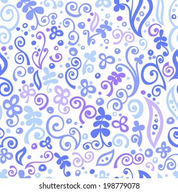 Floral ornament seamless pattern on white background
