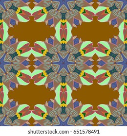 Floral ornament seamless pattern. Round texture in Vector illustration.