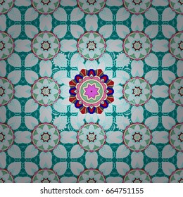 Floral ornament seamless pattern. Round texture in Vector illustration.