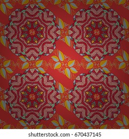 Floral ornament seamless pattern. Round texture in Vector illustration.