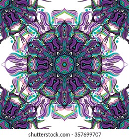 floral ornament, seamless pattern, vector image