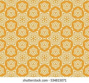 floral ornament. seamless vector pattern. orange color. for wallpaper, wedding and holiday invitation, fashion design.