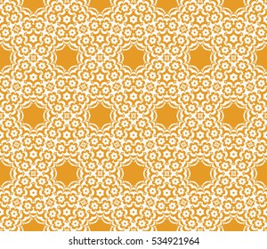 floral ornament. seamless vector pattern. orange color. for wallpaper, wedding and holiday invitation, fashion design.