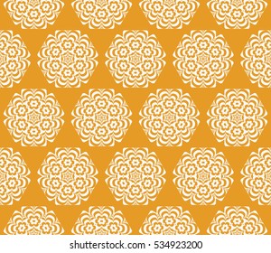 floral ornament. seamless vector pattern. orange color. for wallpaper, wedding and holiday invitation, fashion design.