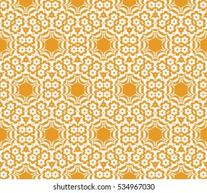 floral ornament. seamless vector pattern. orange color. for wallpaper, wedding and holiday invitation, fashion design.