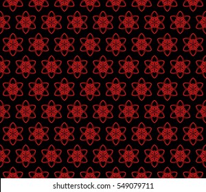 floral ornament. seamless vector pattern. interior decoration, wallpaper, invitation, fashion design. black, red color