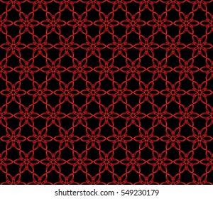 floral ornament. seamless vector pattern. interior decoration, wallpaper, invitation, fashion design. black, red color